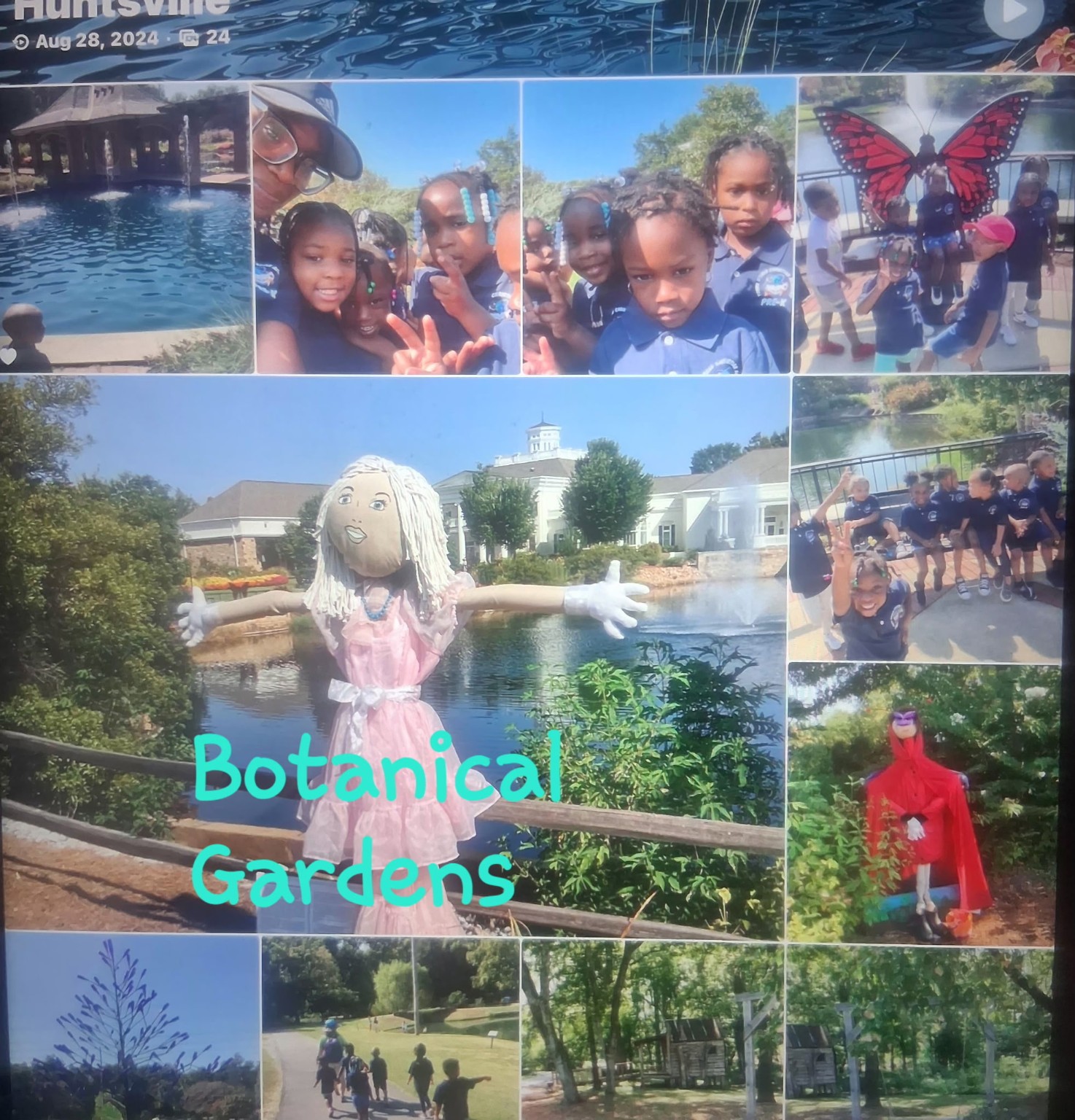 Young World children visiting the Botanical Gardens